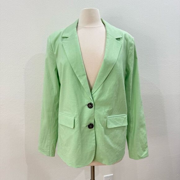 NWT Camila Coelho Revolve Adah Blazer Jacket Soft Mint Blue Women's Large - Picture 5 of 14